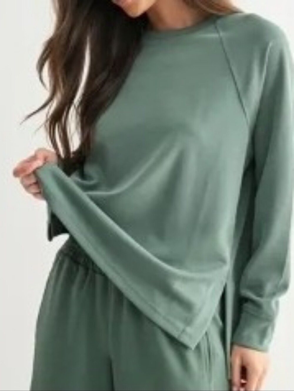 Mono B Sage Green Lightweight Relaxed Sweatshirt